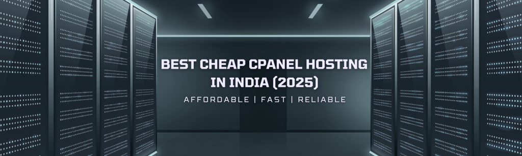 Infographic showing reasons to choose cPanel hosting – affordable, easy to manage, reliable performance, and perfect for beginners – on a black abstract tech background with icons and check mark