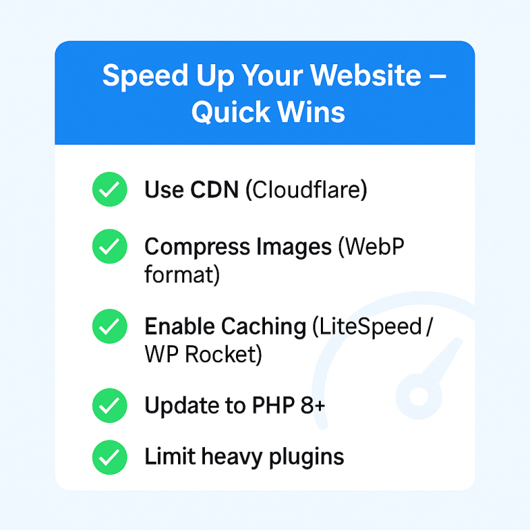 Checklist to improve website speed on Indian hosting servers