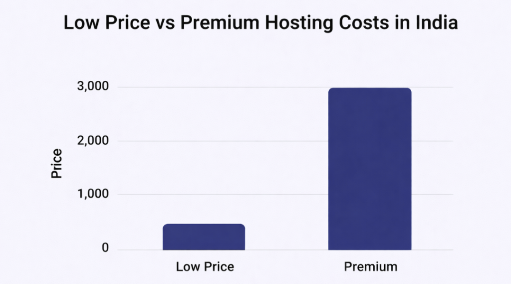 low price hosting vs premium hosting cost India